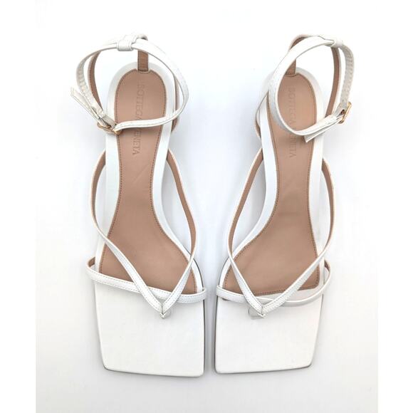 Bottega Veneta Stretch Ankle Strap Women's Sandal White Size US8 EU38 - Picture 9 of 12